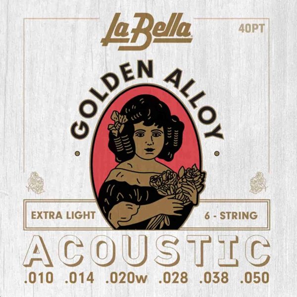 SET DE CUERDAS P/ GUIT ACÚSTICA BRONZE (GOLDEN) 10-50 LA BELLA 40PT