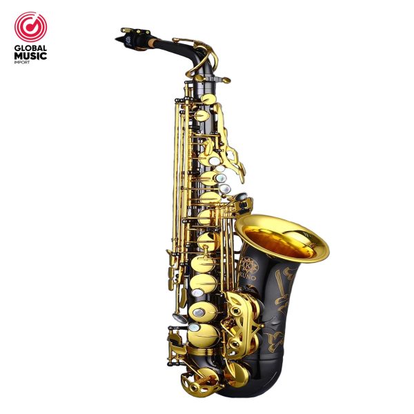 KUNO SAXO ALTO NEGRO CON LLAVES DORADAS  (H68)  KAS-901B