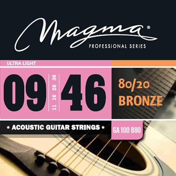 MAGMA GA120B80  CUERDAS P/ GUIT ACUSTICA BRONZE LIGHT 10-48