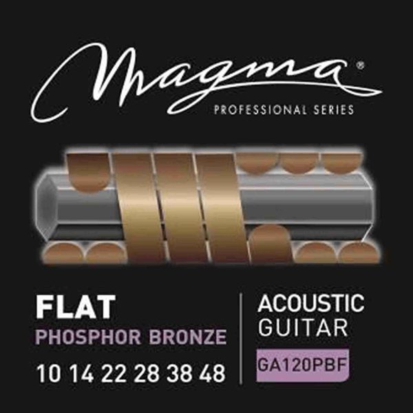 MAGMA GA120PBF   CUERDAS P/ GUIT ACUSTICA FLAT PHOSPHOR BRONZE 10-48
